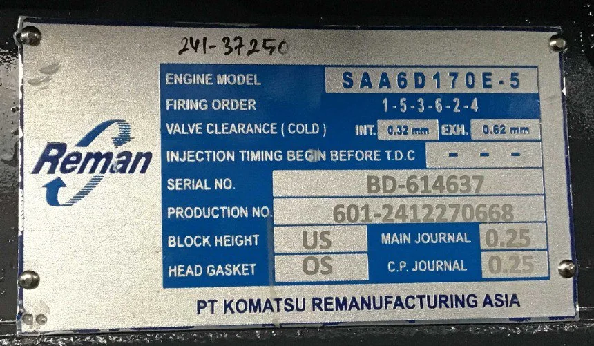 Двигатель Komatsu SAA6D170E-5 для D375A-6R передан клиенту — фото 1